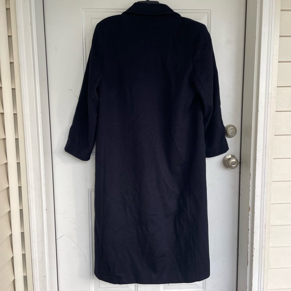 Vintage Kristen Blake Blue 100% Wool Full Length Duster Peacoat Overcoat size 8 - Picture 10 of 13